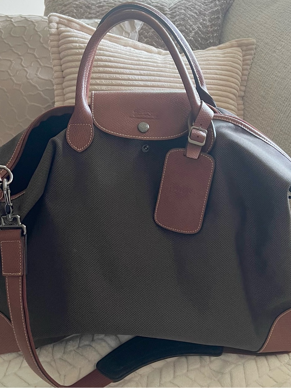LONGCHAMP Boxford large weekender duffel bag tote military green - Picture 8 of 11
